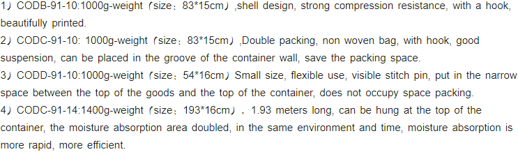 Container Desiccant Specification 