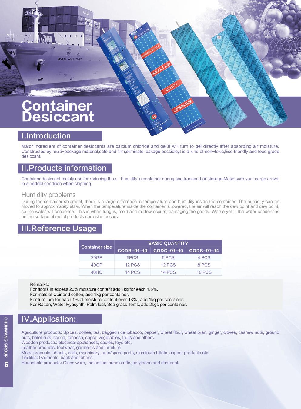 kap kurutucu container desiccant