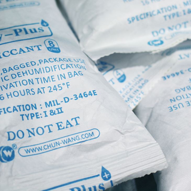 Clay Desiccant Packs Tyvek Packing